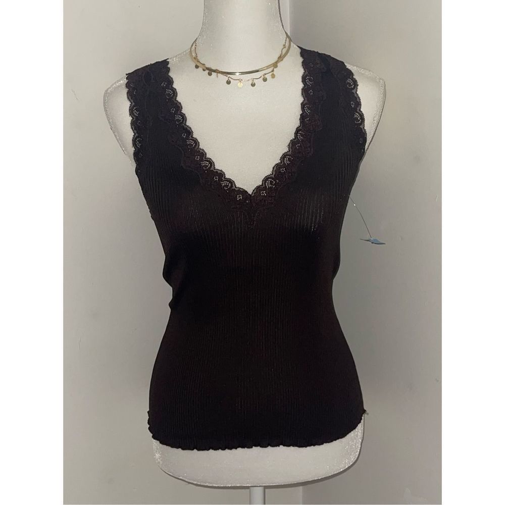 Vintage Couture w/Tags 100% Pure Silk Blouse Top Sz M​​​​​​​​​